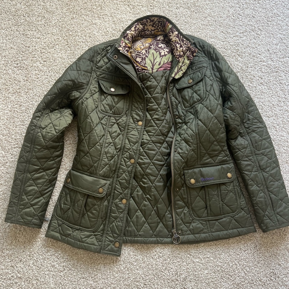Barbour Quilted Utility Coat - Green - Size US 8